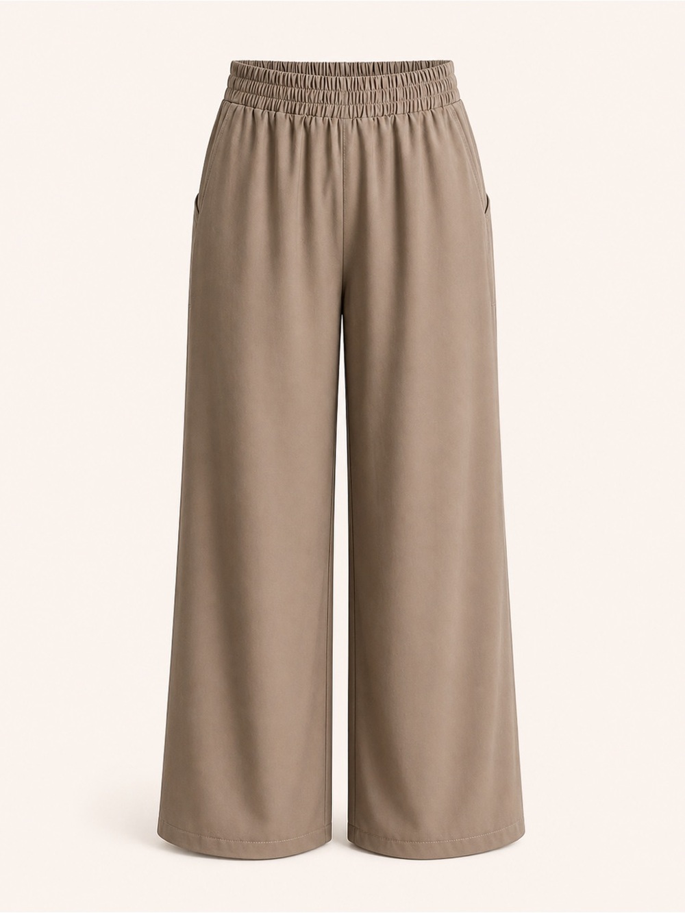 Max Studio Wide Leg Pull-On Pants Taupe Neutral Medium - Picture 2 of 2
